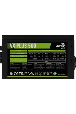 MSI AEROCOOL AE-VXP500A VX PLUS 500W 38A 12V AKTİF PFC GÜÇ KAYNAĞI