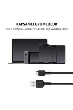 Aukey CB-CD30 0.9 m USB to Type-C Hızlı Şarj Kablosu