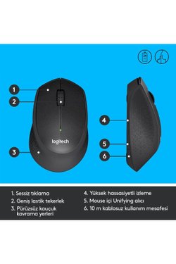 Logitech M330 Silent Plus Sessiz Optik Kablosuz Mouse