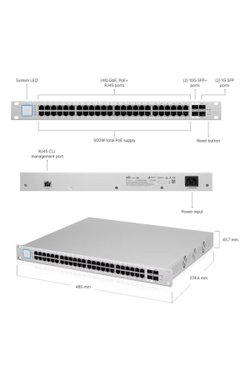 Ubiquiti UniFi US-48-500W 48 Port 10/100/1000 Mbps Gigabit Switch