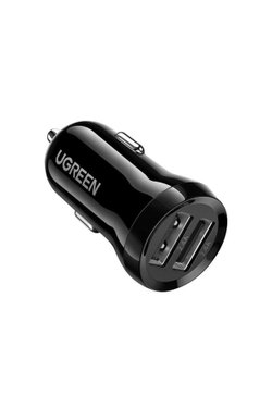 UGreen 24W Hızlı Araç Şarj Cihazı Çakmaklık Adaptörü 2XUSB-A Siyah