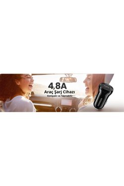 UGreen 24W Hızlı Araç Şarj Cihazı Çakmaklık Adaptörü 2XUSB-A Siyah