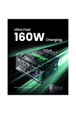 Ugreen Nexode Pro 160w Gan Hızlı Şarj Cihazı 100w Kablolu Type-c Qc Pd 3xusb-c 1xusb-a Gri 25877