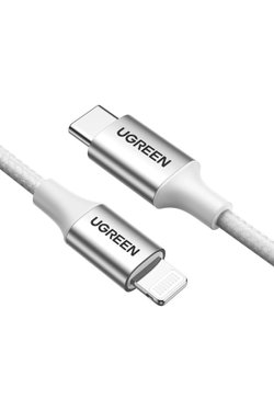 Ugreen Type-c To Lıghtnıng 3a Pd Mfi Sertifikalı Örgülü Hızlı Şarj Kablosu 2 Metre Gümüş 70525