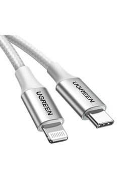 Ugreen Type-c To Lıghtnıng 3a Pd Mfi Sertifikalı Örgülü Hızlı Şarj Kablosu 2 Metre Gümüş 70525