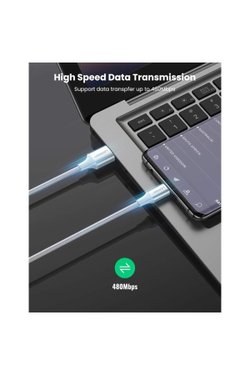 UGREEN TYPE-C TO USB-A 3A QC ÖRGÜLÜ HIZLI ŞARJ KABLOSU 1 MT SİYAH 60126