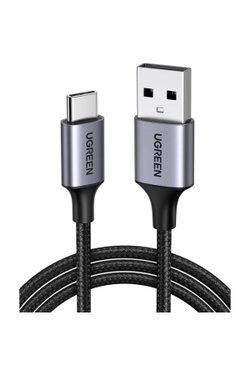 UGREEN TYPE-C TO USB-A 3A QC ÖRGÜLÜ HIZLI ŞARJ KABLOSU 1 MT SİYAH 60126