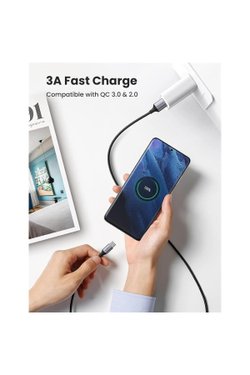 UGREEN TYPE-C TO USB-A 3A QC ÖRGÜLÜ HIZLI ŞARJ KABLOSU 1 MT SİYAH 60126