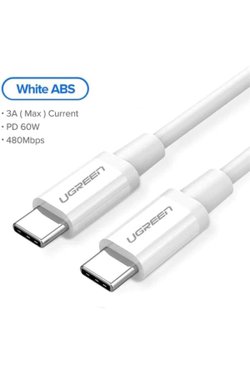 UGREEN USB-C 60W Thunderbolt USB3.1 GEN1 3A QC PD Hızlı Şarj Kablosu 1.5 Metre Siyah 50751