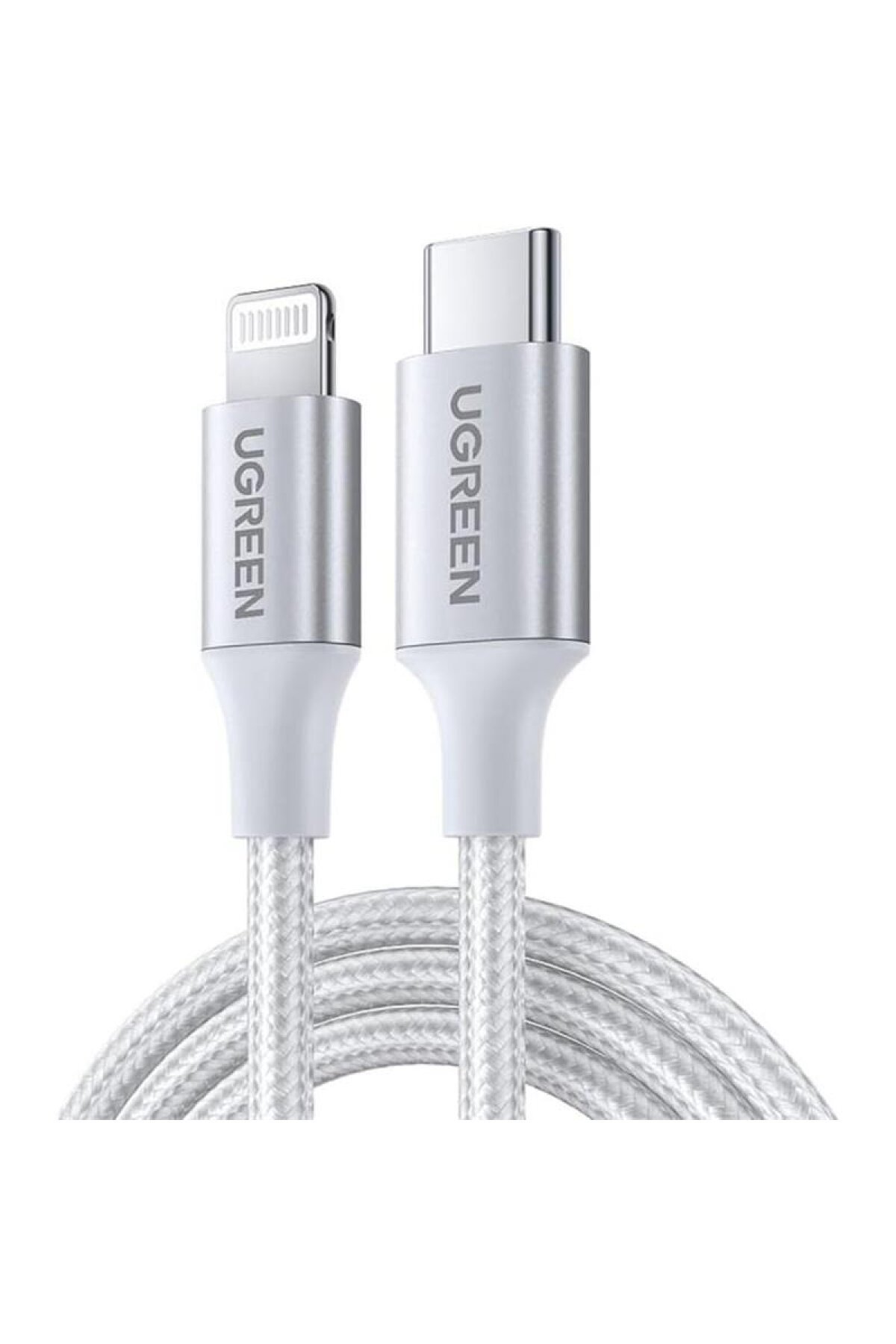 Ugreen Ugreen Type-C To Lightning 3A Pd Mfi Sertifikalı Örgülü Hızlı Şarj Kablosu 2 Metre Gümüş 70525 Ugreen Ugreen Type-C To Lightning 3A Pd Mfi Sertifikalı Örgülü Hızlı Şarj Kablosu 2 Metre Gümüş 70525