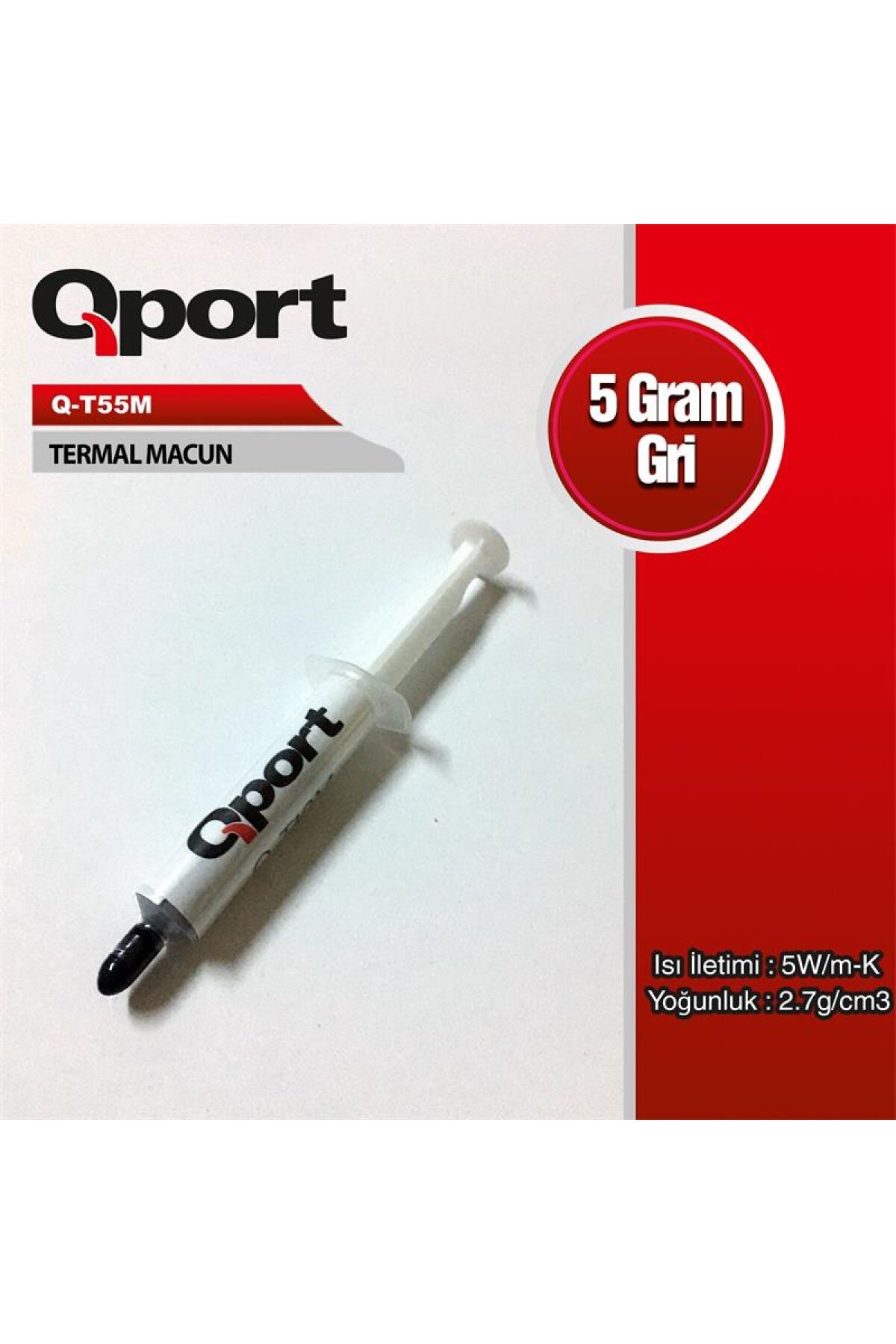 Qport Qport Q-T55M Termal Macun, 5 Gram, 5W/m-K, 2.7/cm³ Qport Qport Q-T55M Termal Macun, 5 Gram, 5W/m-K, 2.7/cm³