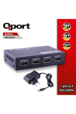 Qport Q-SPL4 Full HD 1 Giriş 4 Çıkış HDMI Splitter
