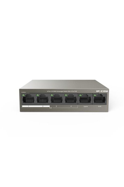 Ip-com F1106p-4-63w 4 Port 10/100+2x10/100 Uplınk Metal Kasa 58w Poe Swıtch