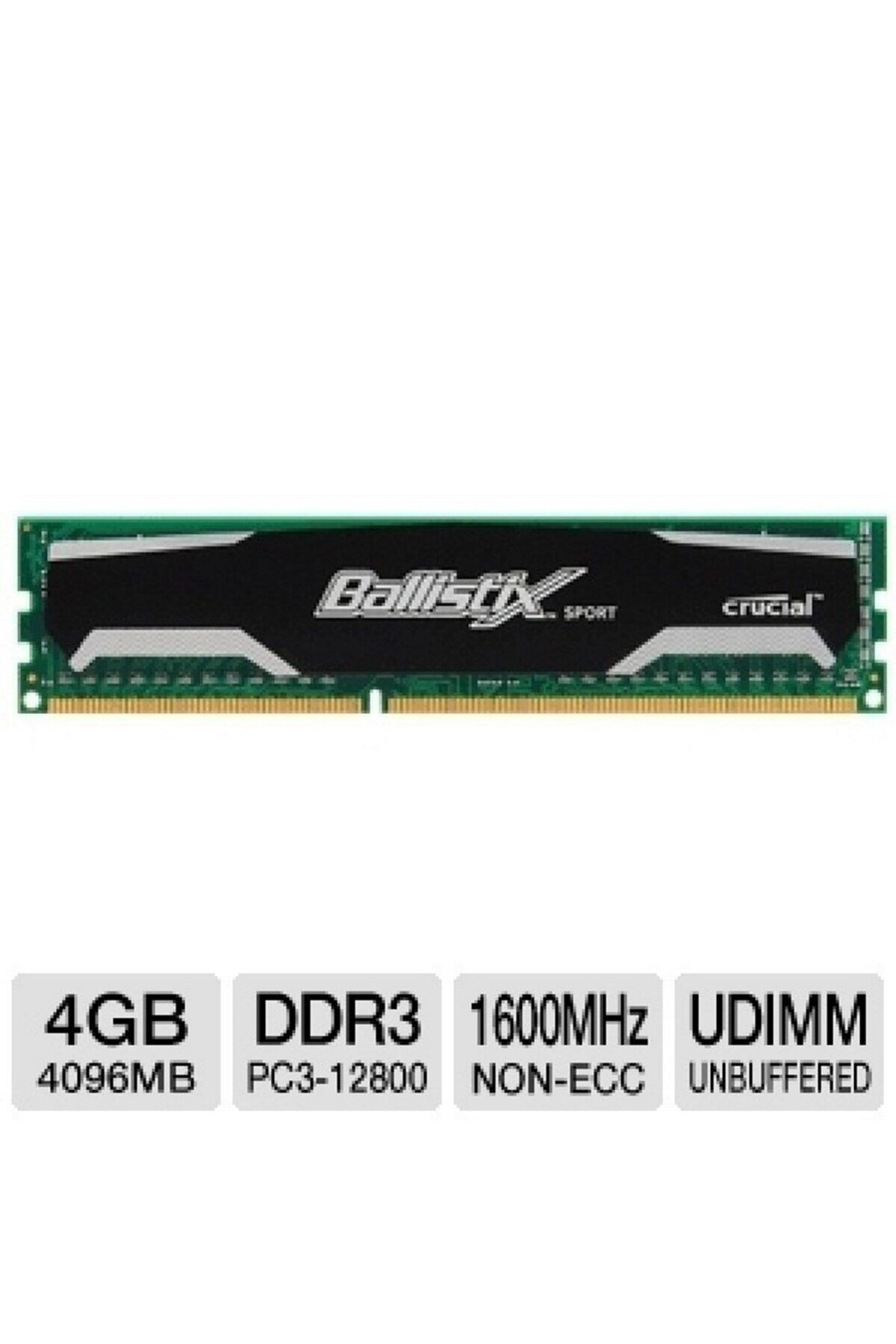 Crucial Crucial Ballistix Sport 4 GB 1600MHz DDR3 BLS4G3D1609DS1S00CEU Bellek Crucial Crucial Ballistix Sport 4 GB 1600MHz DDR3 BLS4G3D1609DS1S00CEU Bellek