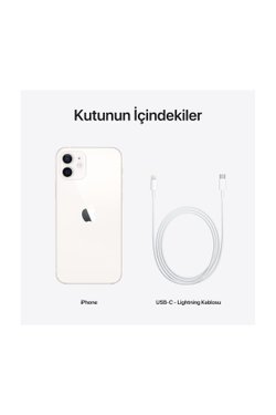 iPhone 12 64 GB Beyaz Cep Telefonu Aksesuarsız Kutu