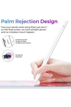 Apple iPad 10.2 inç 2021 (9.Nesil) için Avuç İçi Reddetmeli Dokunmatik Kalem Active Stylus Özel Yazı Çizim Kalemi FSKL03