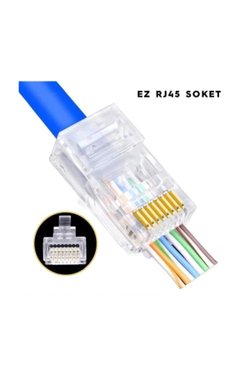 EZ RJ45 Cat5Cat6 Açık Uçlu Soket 8P8C 100Adet
