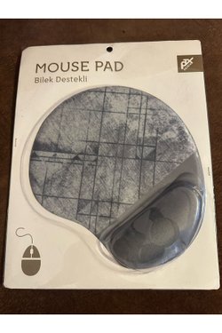 Gri Baskılı Ergonomik Suya Dayanıklı Bileklikli Mouse Pad