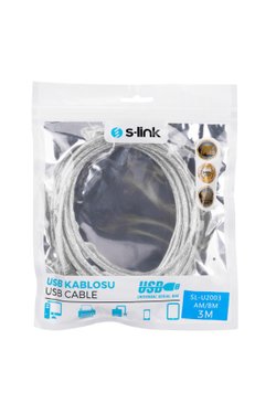 S-LINK SL-U2003 USB Yazıcı Kablosu 3 Metre
