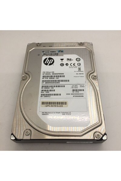 Hp 625140-001 MB3000FBNWV 3tb 7.2k 64MB Sas-2 3.5" Harddisk