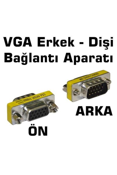 Hd15 Vga-vga Erkek-dişi  15 Pin Çevirici Ara Adaptör