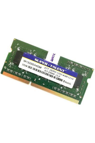 Super Talent w1333sa4gm DDR3-1333 SODIMM 4GB/512Mx64 CL9 Notebook Bellek